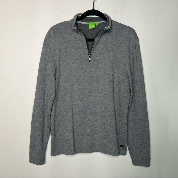 Hugo Boss Gray 1/4 zip pullover size Medium - Picture 2 of 15